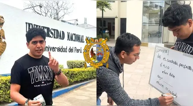 Alumno de la UPC visitó la UNMSM y retó a sus alumnos con ejercicio de programación de Python.