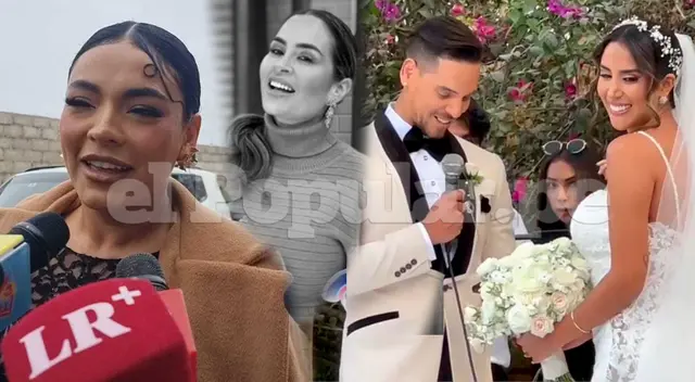 Cielo Torres, la única invitada de la farándula en la boda de Melissa Paredes y Anthony Aranda.