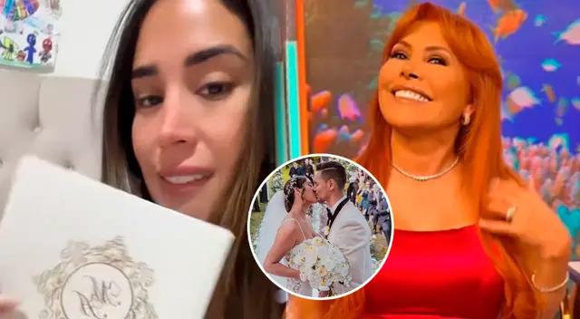 Melissa Paredes muestra los recuerdos que obsequiaron en su boda con Anthony Aranda.