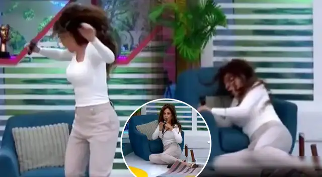 Janet Barboza se cae EN VIVO en América Hoy.