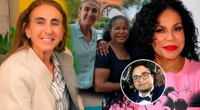 Natalia Málaga y Eva Ayllón posa delante de la Torre Eiffel en el río Sena.