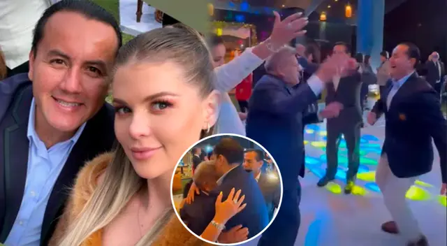 Richard Acuña muestra sus pasos de huaino en el cumpleaños de César Acuña. Richard Acuña muestra sus pasos de huaino en el cumpleaños de César Acuña.