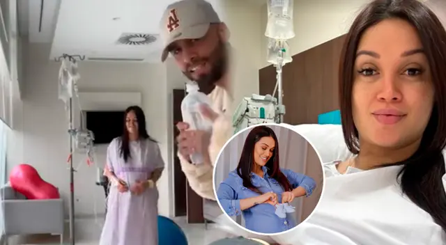 Angie Arizaga en labor de parto acompañada de Jota Benz. Angie Arizaga en labor de parto acompañada de Jota Benz.