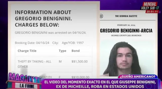 Giuseppe Benignini fue arrestado por dos delitos en Estados Unidos.  