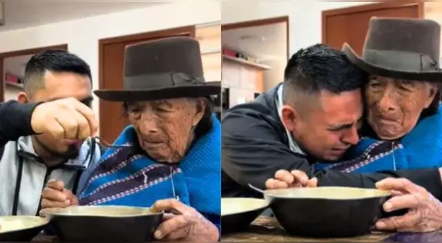 Joven peruano conmueve en TikTok al mostrar cómo cuida de su abuelita. Joven peruano conmueve en TikTok al mostrar cómo cuida de su abuelita.