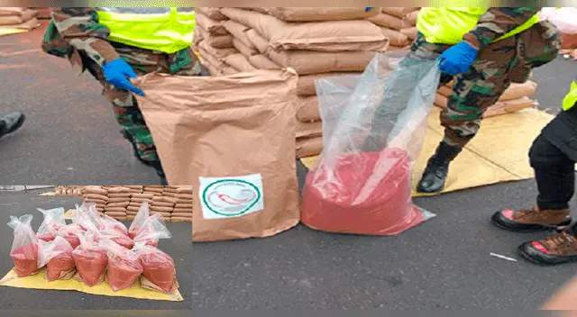 La PNP informó que la droga camuflada en paprika en polvo  estaba en bolsas plásticas y de papel