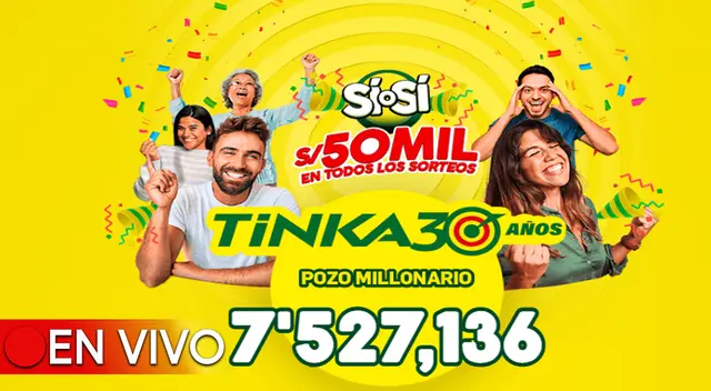 El pozo millonario de la Tinka se sorteará el domingo 15 de septiembre a las 10:50 p.m.