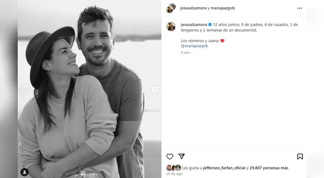 Jesús Alzamora publica foto con María Paz. Foto: Instagram