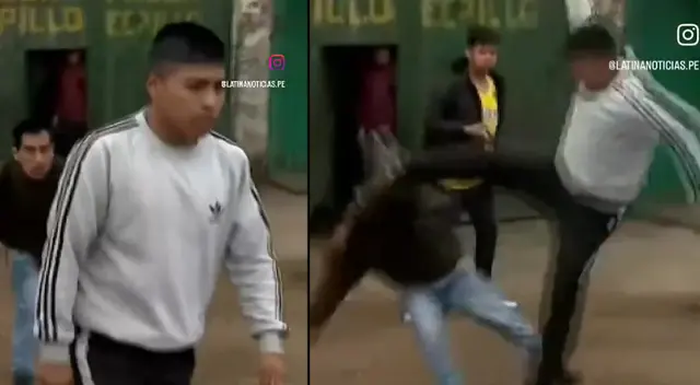 Sujeto pateó a otro en la cabeza cuando se estaban enfrentando en pleno paro de transportistas. Sujeto pateó a otro en la cabeza cuando se estaban enfrentando en pleno paro de transportistas.