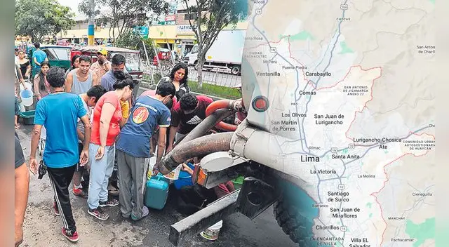 Corte de agua de Sedapal tras una emergencia. Corte de agua de Sedapal tras una emergencia.