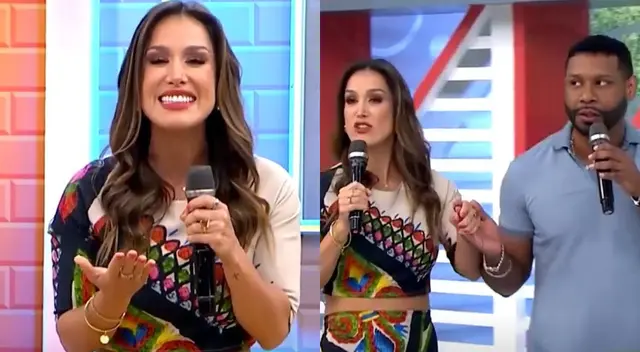 Karina Borrero llegó al set de América Hoy como conductora. Karina Borrero llegó al set de América Hoy como conductora.