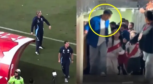 Jugador de la Selección Peruana saludó y conversó con Ricardo Gareca en el estadio Monumental.