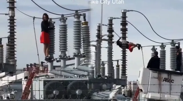 Autoridades de Estados Unidos tuvieron que rescatar a la mujer para restablecer la electricidad.