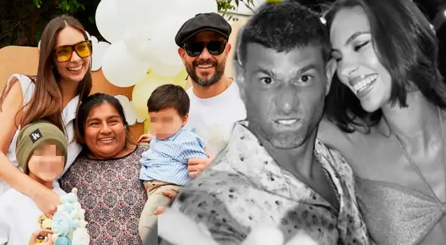 Yaco Eskenazi y Natalie Vértiz recibieron el año junto a la nana de sus hijos.