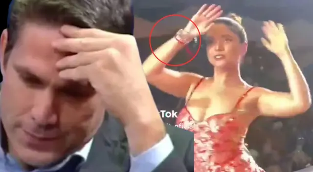 Susana Alvarado se luce con pulsera de Paco Bazán y animador bromea.