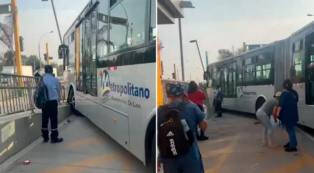 Bus del Metropolitano se accidente y deja varios heridos.