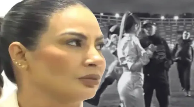 Pamela López pasa incómodo momento durante animación en estadio.