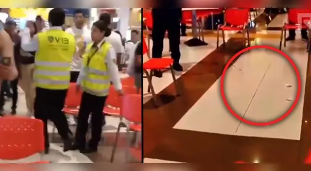 Piso del Mall del Sur presenta grietas. Piso del Mall del Sur presenta grietas.