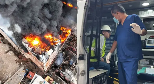 EsSalud confirmó que un trabajador de Sedapal  presentó una amputación de tejido blando tras trabajar para controlar el fuerte siniestro en el Centro de Lima.