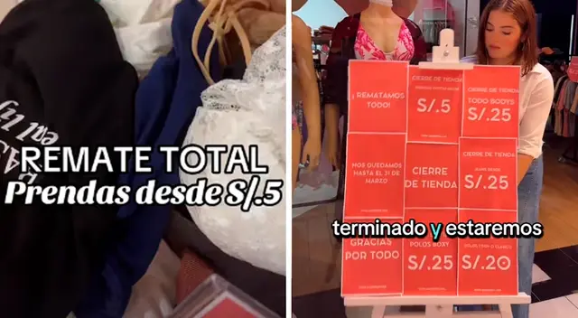 Reconocida marca REMATA prendas por CIERRE de tienda