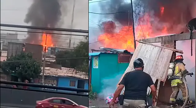 Incendio en Comas consume más de 10 casas.