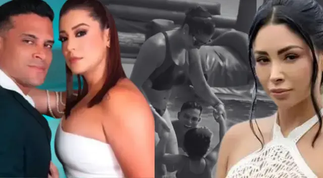 Karla Tarazona se divierte con la hija de Pamela Franco en su cumpleaños.