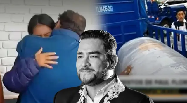 Esposa de Paul Flores protagoniza CONMOVEDORA escena con familiares del cantante durante llegada del féretro a Piura