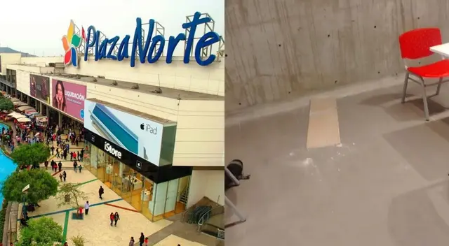 Cae parte de la estructura del techo en el patio de comida del centro comercial Plaza Norte.