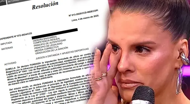 Alejandra Baigorria en el OJO DE LA TORMENTA al ser multada por Indecopi con 250 mil soles por publicidad encubierta