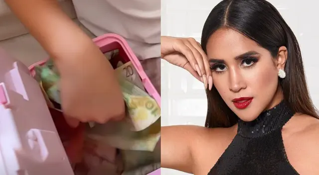 Melissa Paredes mostró el dinero que obtiene su hija con su negocio.