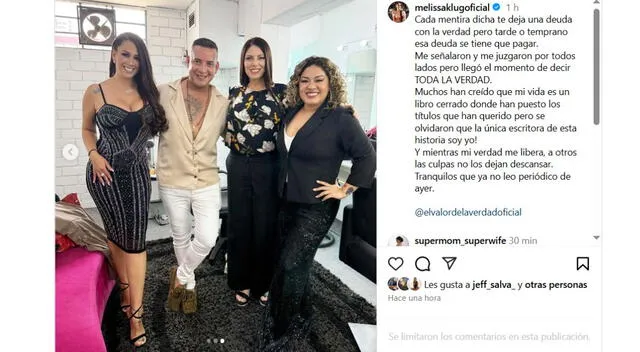 Melissa Klug y sus acompañantes en EVDLV. Fuente: Instagram.