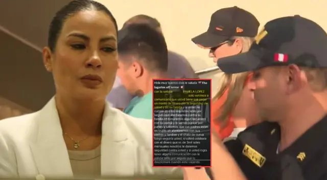Pamela López expone mensaje amenazante de extorsionadores.