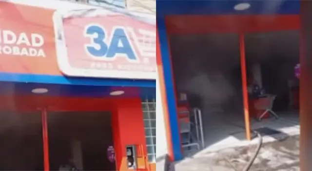 Según testigos, dos sujetos ingresaron a robar, pero al no hallar dinero, se llevaron productos y arrojaron un líquido inflamable antes de huir.
