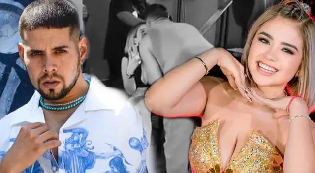 Dimas Ysla besa a Mackeily Luján durante espectáculo. Dimas Ysla besa a Mackeily Luján durante espectáculo.