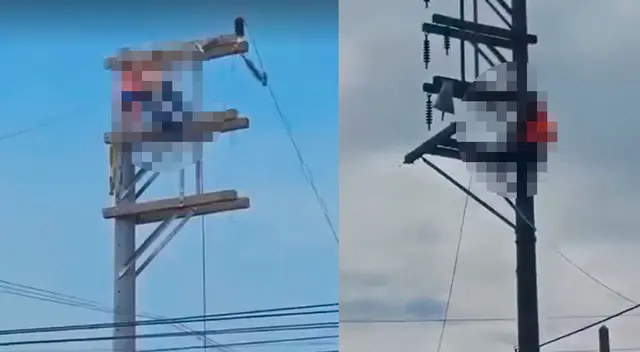 Trabajadores de Hidrandina reciben potente descarga eléctrica en Trujillo.