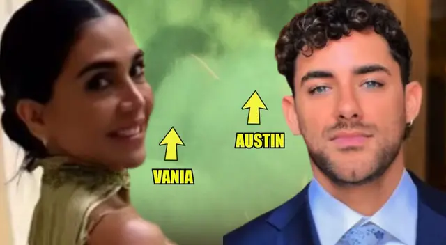 Vania Bludau y Austin Palao se besan en plena boda.