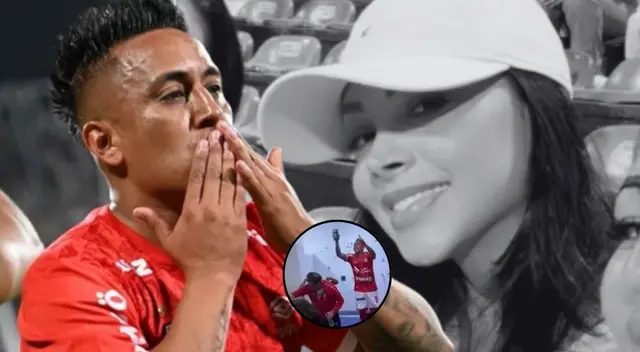 Christian Cueva anota gol de Cienciano delante de Pamela Franco.