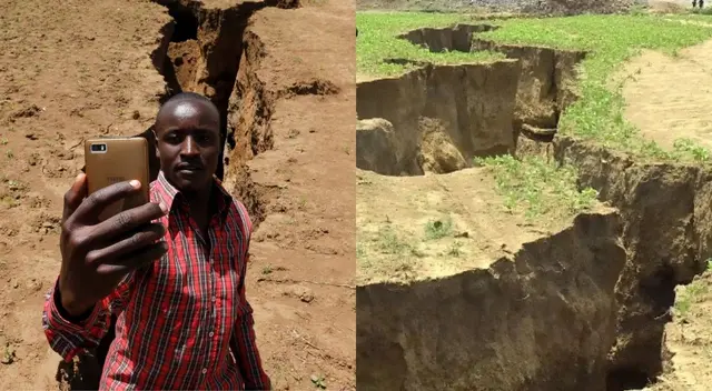 Según lo indicado por especialistas, una grieta de 60 kilómetros se abrió de golpe en el suelo en territorio africano. Según lo indicado por especialistas, una grieta de 60 kilómetros se abrió de golpe en el suelo en territorio africano.