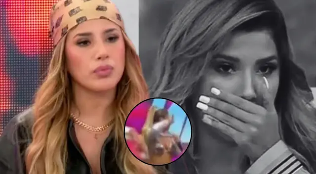 Yahaira Plasencia recibió golpe en la cara y queda dolida.