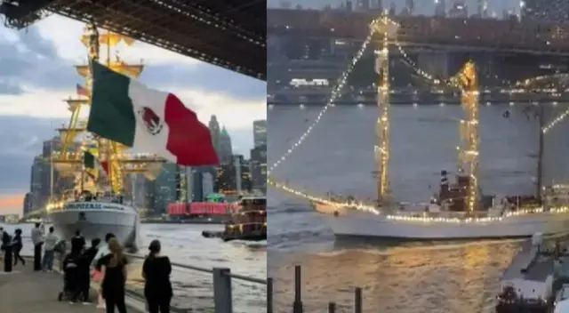 Buque de México estrella el Puente de Brooklyn y deja 2 muertos.