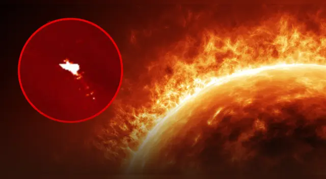 Científicos rusos hallan impactante objeto en forma de 'pájaro' saliendo del Sol.