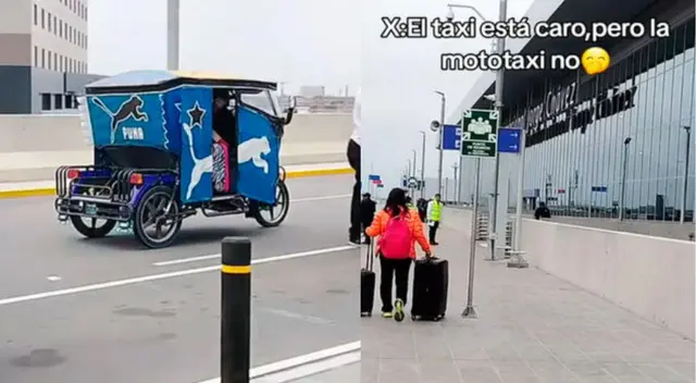 Mototaxi cruza el nuevo Jorge Chávez y causa revuelo.