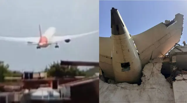 Avión de Air India con 242 pasajeros se estrella tras despegar.