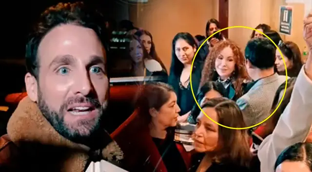 Rodrigo González y Janet Barboza se encontraron en evento.