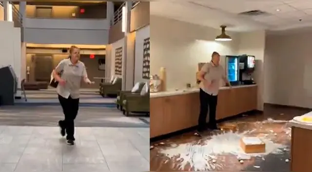Mujer fue captada por clientes en un ataque de furia tras ser despedida de un hotel en Estados Unidos Mujer fue captada por clientes en un ataque de furia tras ser despedida de un hotel en Estados Unidos