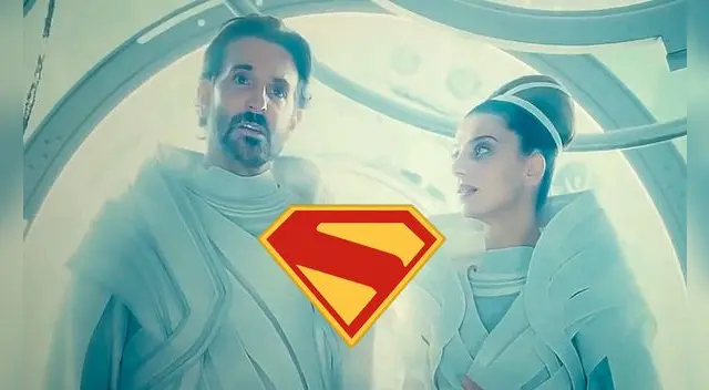 Jor-El (Bradley Cooper) y Lara (Angela Sarafyan) aparecen en la película de Superman. Foto: DC Studios