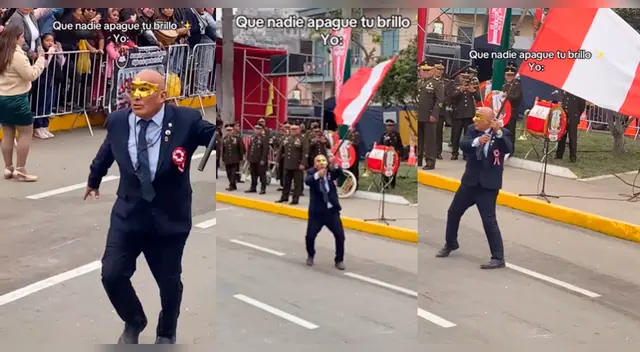 PROFESOR se emocionó y rompió protocolo durante desfile por Fiestas Patrias se volvió viral