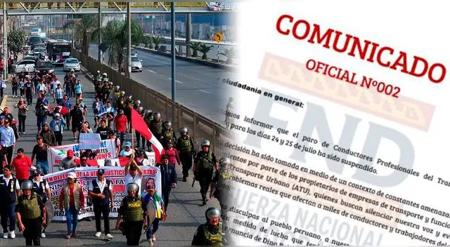 A través de un comunicado, se anunció la suspensión del paro de transportistas convocado para el 24 y 25 de julio