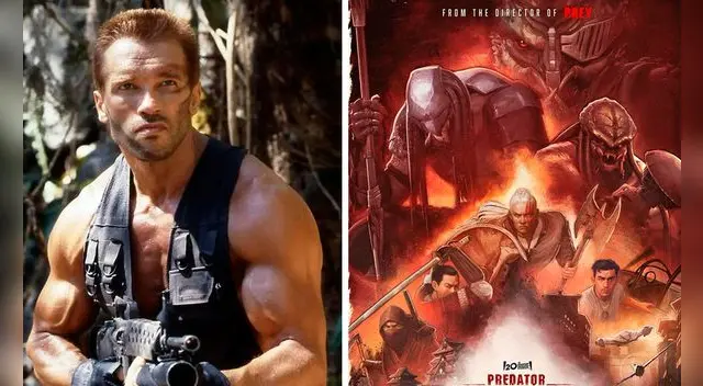 Arnold Schwarzenegger aparece en la escena postcrédito de 'Depredador: asesino de asesinos'. Foto: composición EP
