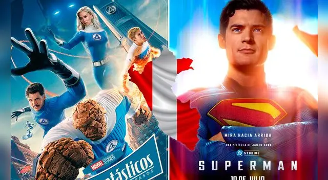 'Los 4 Fantásticos' y 'Superman' ya se encuentran disponibles en todas las salas del Perú. Foto: composición EP